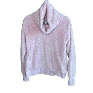90 Degrees Pink Fleece Cowl Neck cozy Sweater Size Medium